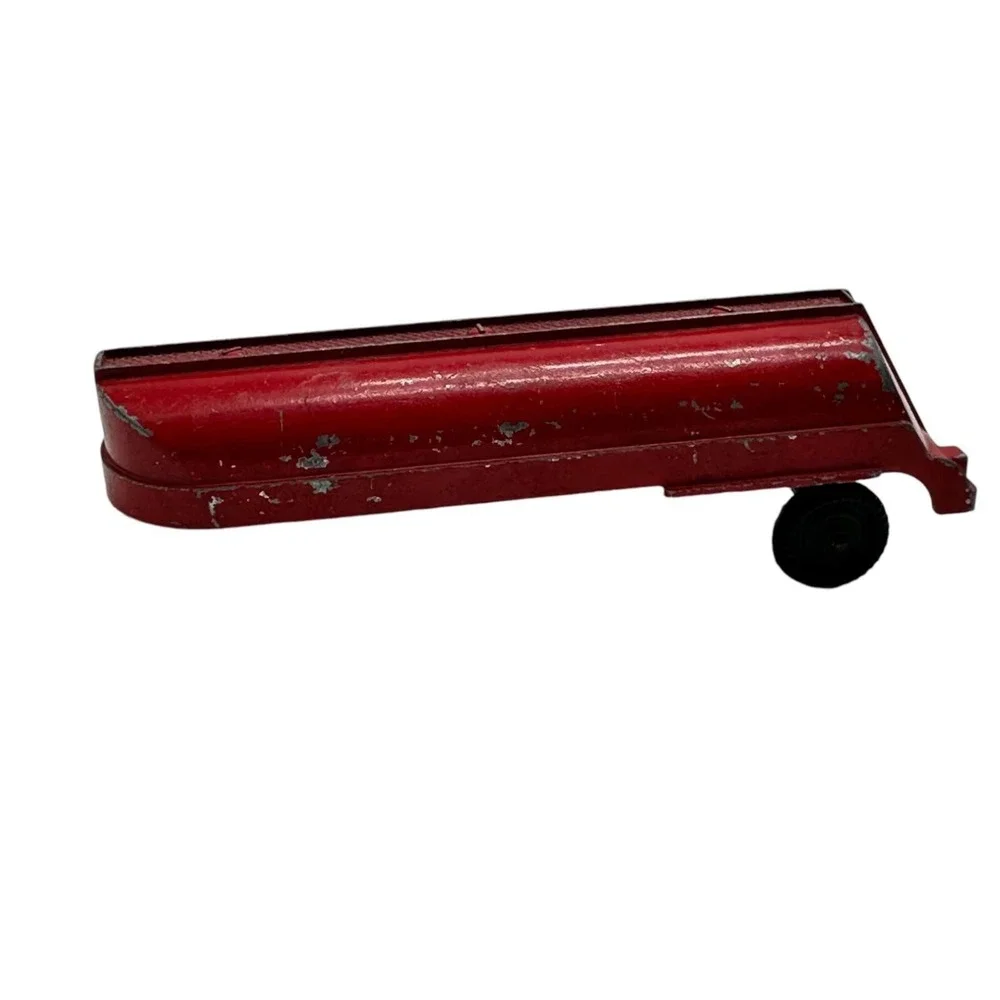 Vintage Red Die-Cast Toy Tanker Trailer With Wheels & Ladder